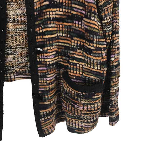 Exclusively Misook Women Cardigan Sweater Small Acrylic Pockets 3 Button Closure - Picture 4 of 8